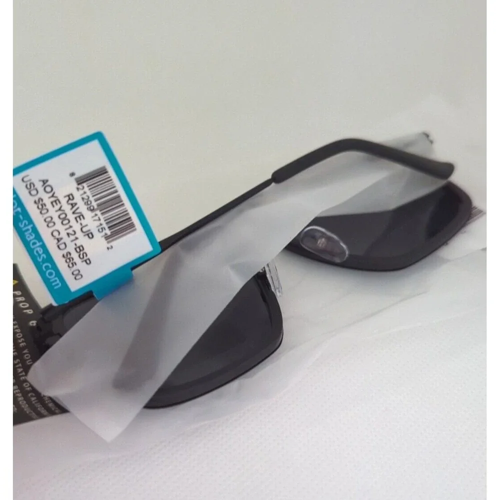 Dot Dash Rave-Up Polarized Unisex Square Aviator Sunglasses‎ - Black/Black